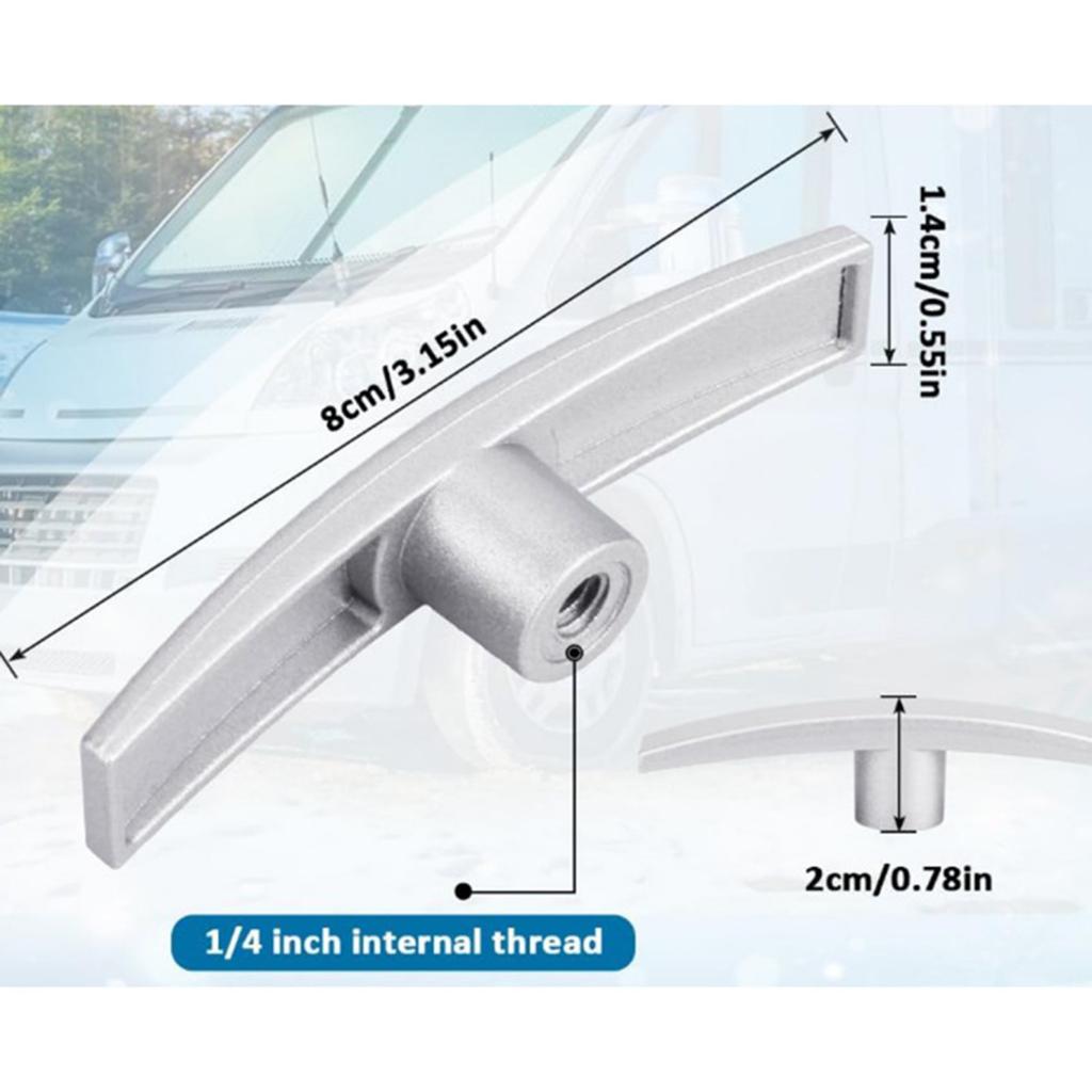 2 PCS RV Waste Valve Handles T1003-6MN Replacement for Camco Valterra Camper Dump Valve T Handles Fits 1 1 2'' and 3'' Gate Valve