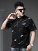 European Style Round Neck Short-Sleeve T-Shirt for Men, 2026 New Summer Trendy Embroidered Print Top, Half-Sleeve Base Shirt