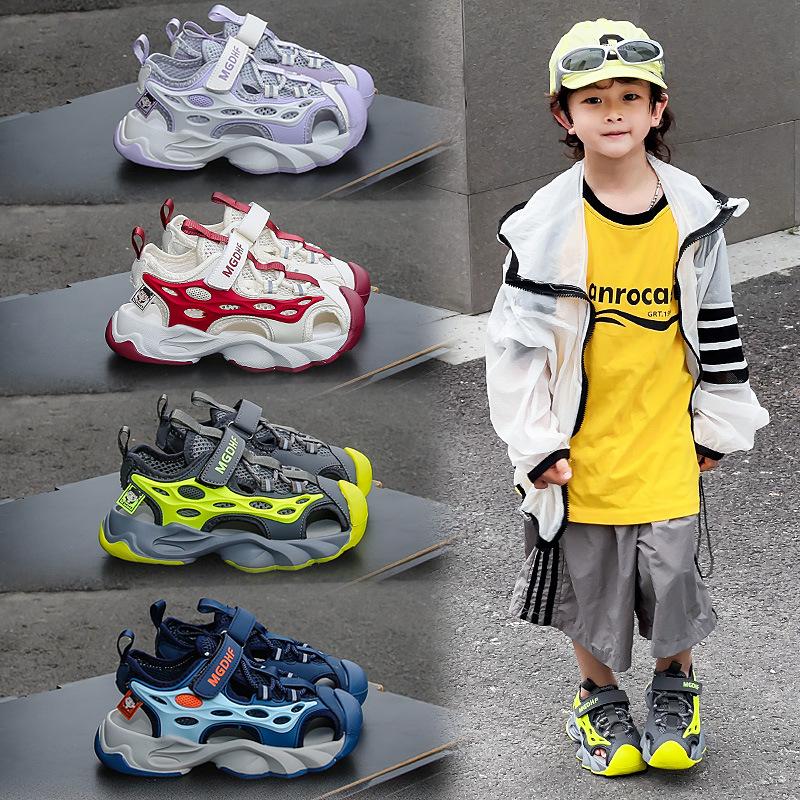 Children's sandals boys' sports bag head sandals summer new middle-aged and older boys' creek shoes soft sole non-slip