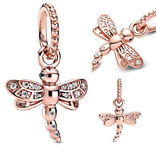 Подвеска из стерлингового серебра 925 пробы, романтическая розовая любовь, фиолетовый камень, подходящий для модного браслета для женщин, изготовление ювелирных изделий своими руками