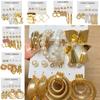 Fashion 12 Piece Set Earrings Light Luxury Luxury Earrings Bohemian Women Pendant Earrings Set Retro National Tassel Hand Woven Earrings Jewelry