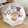 1 шт. Цветочный венок с узором из собак, Маленький компактный дорожный ветрозащитный зонт, Автоматический складной зонт, Автоматическое открытие/закрытие, Подарок-71