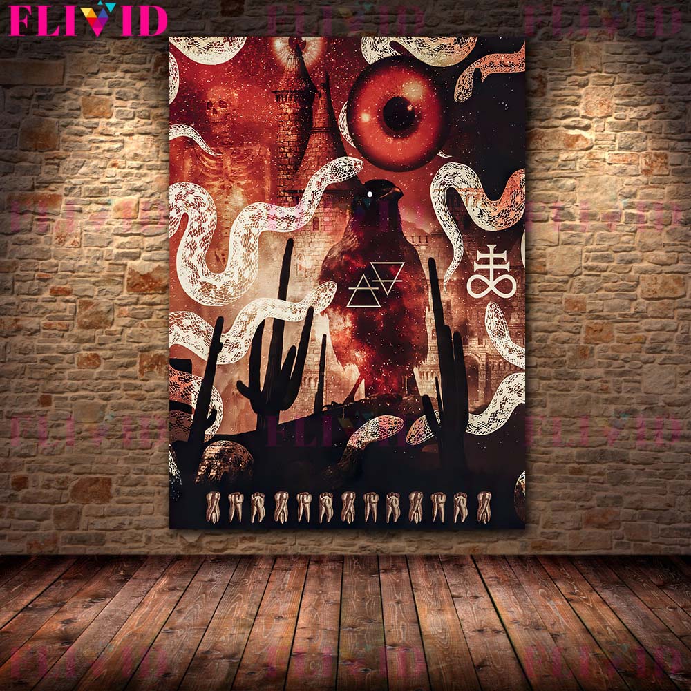 Сюрреалистический художественный постер Dark Demon Terror Art и печатная стена с портретом готического призрака