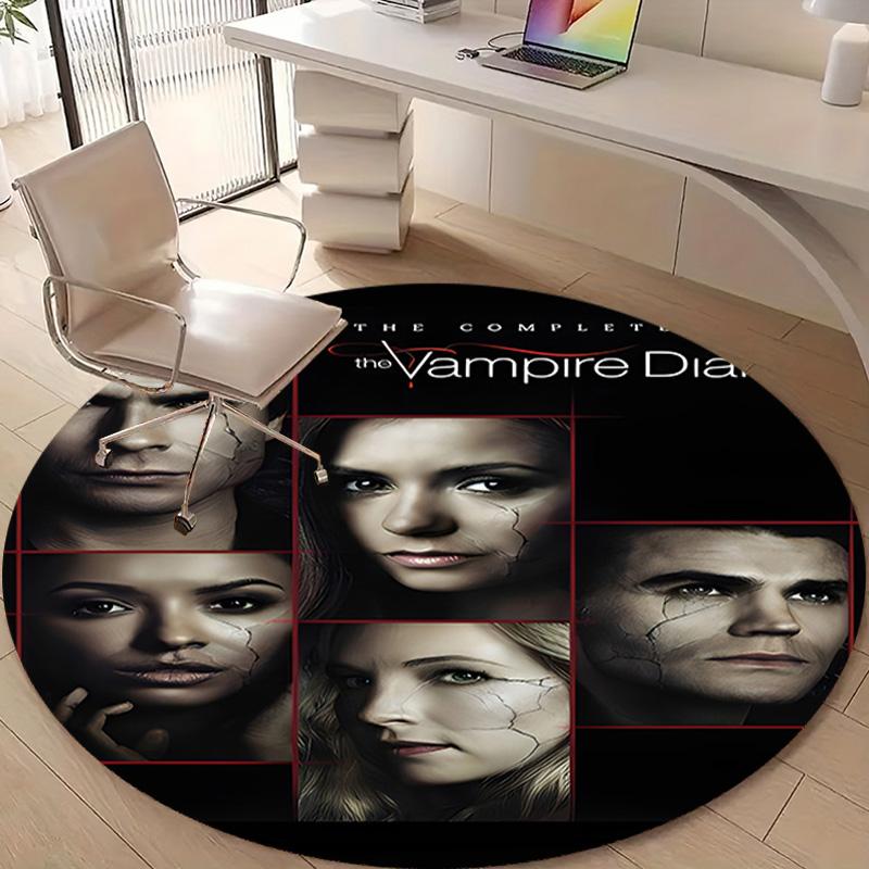 1pc The Vampire Diaries2 Design Printed Area Round Carpet for Bedroom Living Room Home Decor Rugs Mat Non Slip Mat Rug for Bedside