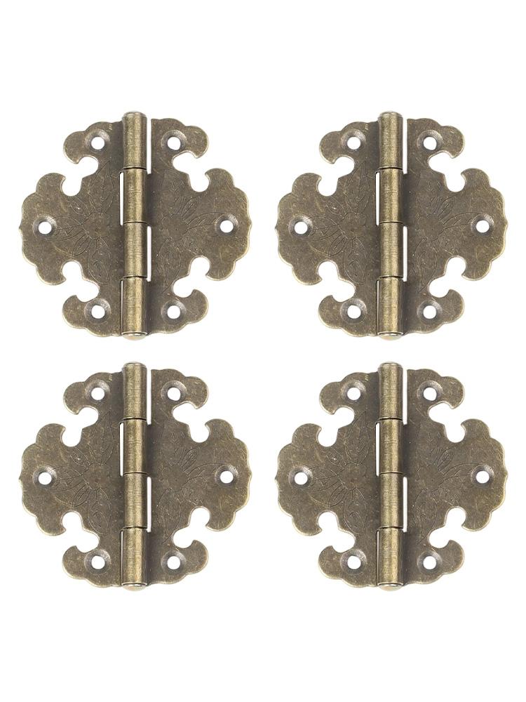 Antique Style Decorative Hinge Set Designed to Fit Various Wood Designs