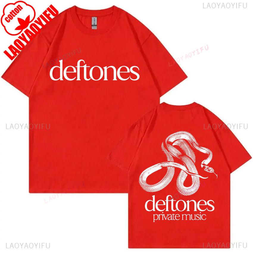 Deftones Alternative Metal Band Snake Graphic Print Unisex Tshirt Vintage Style Oversized Streetwear Concert Tour