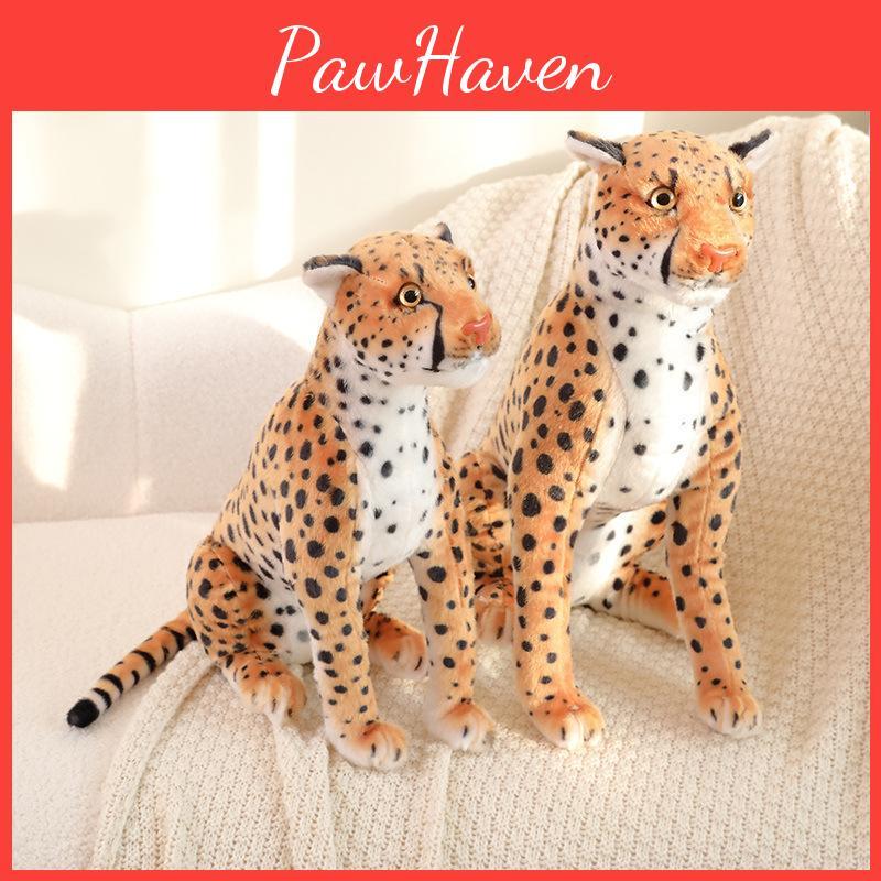 Реалистичная плюшевая игрушка Леопард Мягкая набивная кукла Гепард для детей и коллекционеров