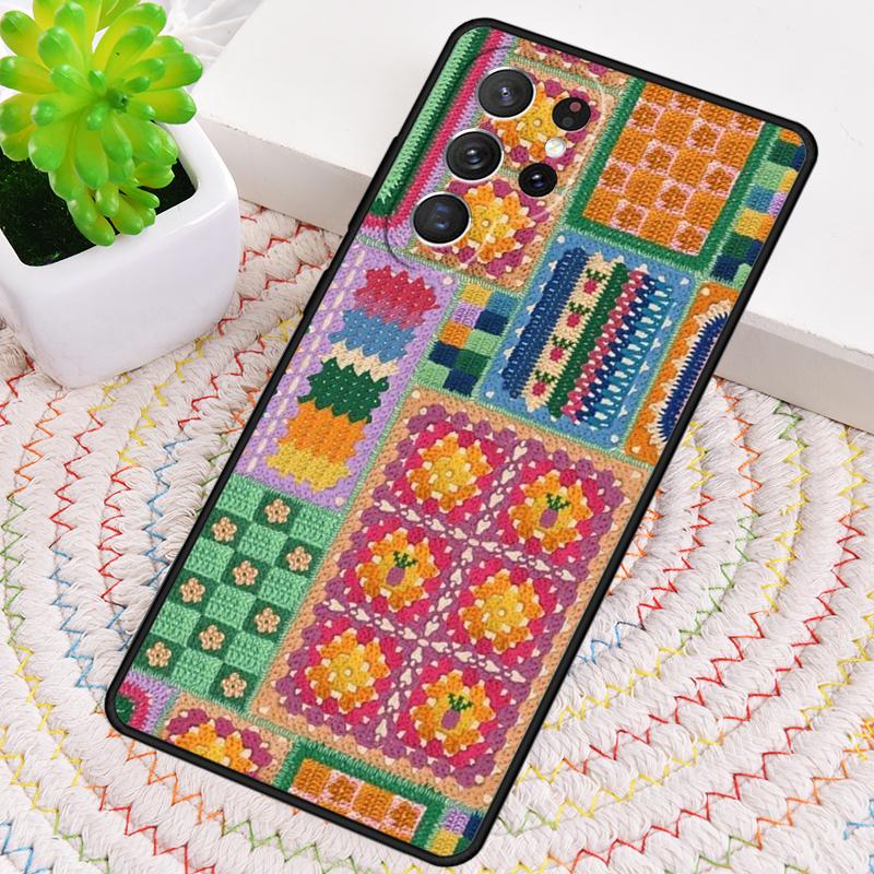 Винтажный Чехол-накладка из ТПУ в стиле пэчворк для Samsung Galaxy note 10 pro S26 S25 S24 S23 S22 Ultra Plus S21 FE S20 Ударопрочный Чехол