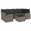 7-Piece Garden Sofa Set with Grey Poly Rattan Cushions, 2-Seater Garden Sofa with Storage & Cushions 3354608