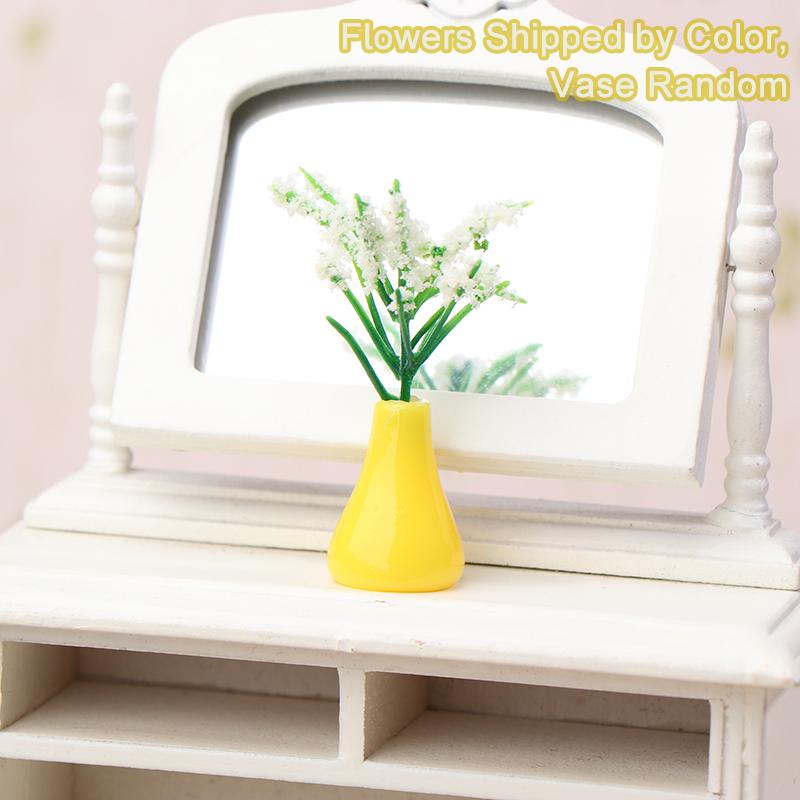 1/12 кукольный домик миниатюрный цветы ваза растение в горшке модель кукольный домик домашний декор игрушка микропейзаж пейзаж фото реквизит