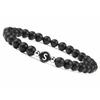 Black White Stone 26 Letters Bracelet Handmade DIY for Women Men Couple Jewelry Friendship Lucky Bead Elastic Bracelet Kids Gift