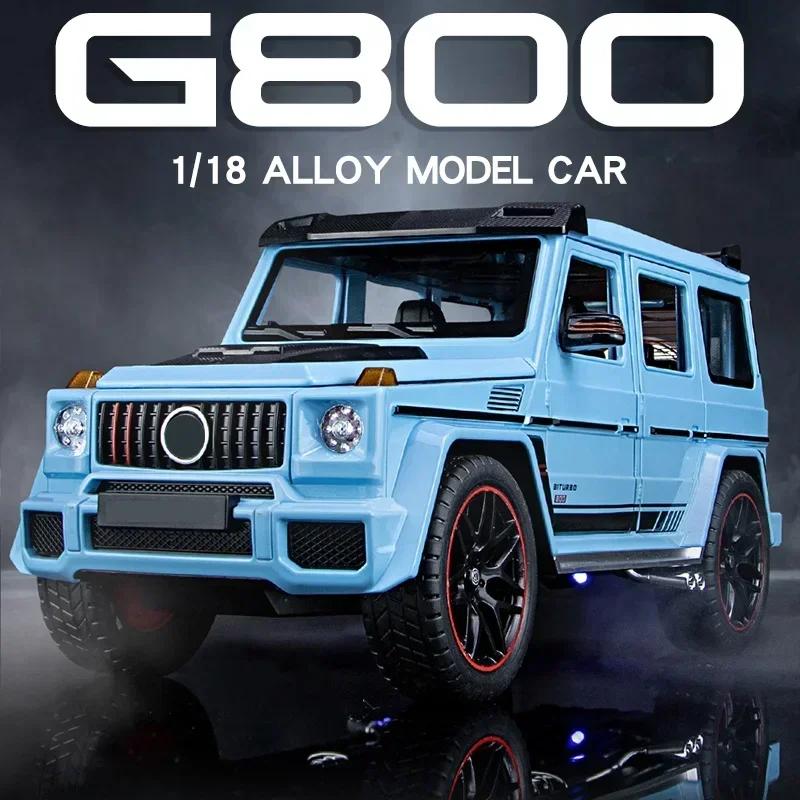 1/18 Large G800 SUV Off-road Alloy Model Car Sprayable Toy Car Diecast Vehicle Model Toy Sound Light CarBirthday Gift For Kids