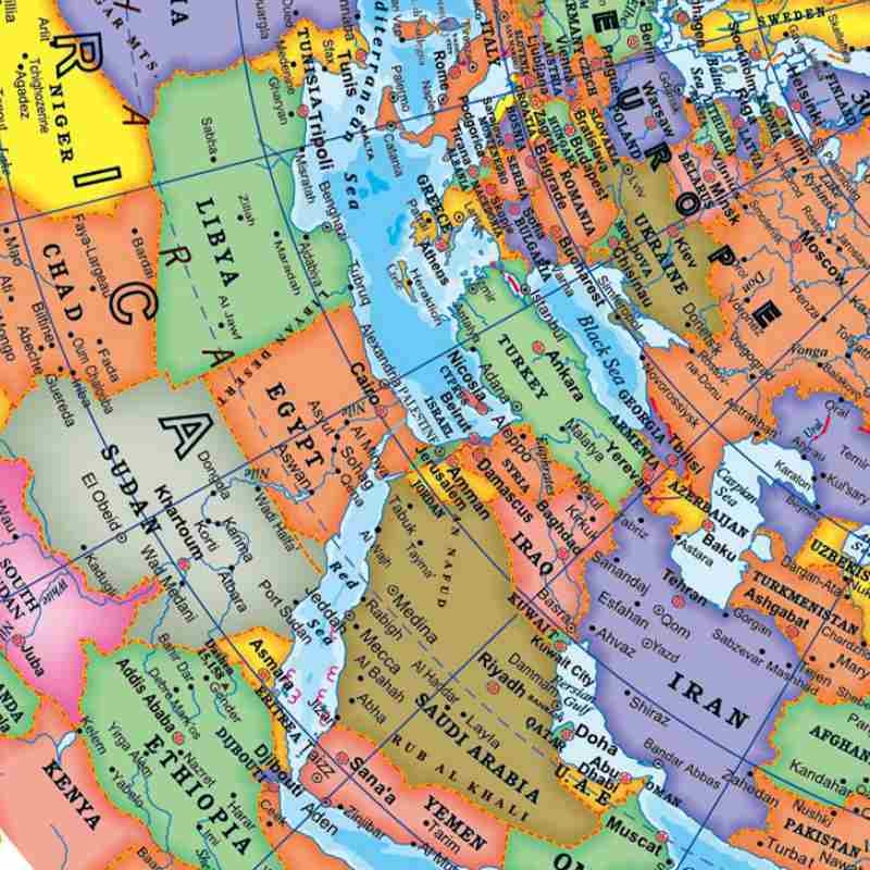 1pc Standard Teaching Globe Set, HD English Map 360° Rotation, for Classroom & Geography Learners, Educational Resource