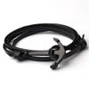 High-End Men's Leather Bracelet: Braided Rope with Alloy Fishhook Anchor