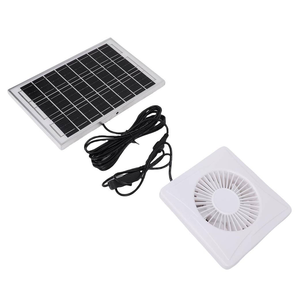Solar Powered Exhaust Fan 6W Solar Panel and 4in Ventilation Fan for Greenhouse Chicken Coop Shed Pet House