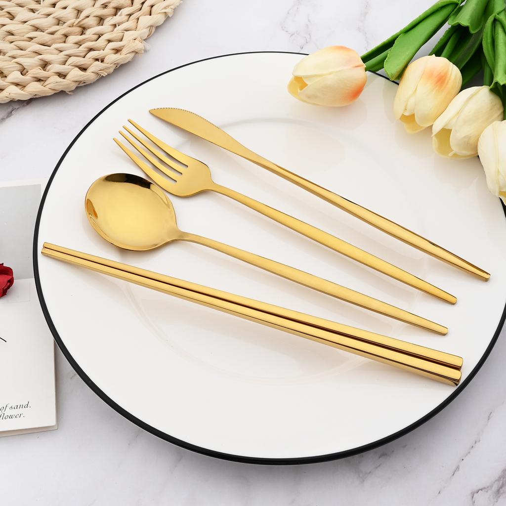 4 шт. серебряная посуда, зеркальная посуда, набор столовых приборов из нержавеющей стали, радужная вилка, ложка, 304 палочки для еды, посуда, набор столовых приборов в западном стиле