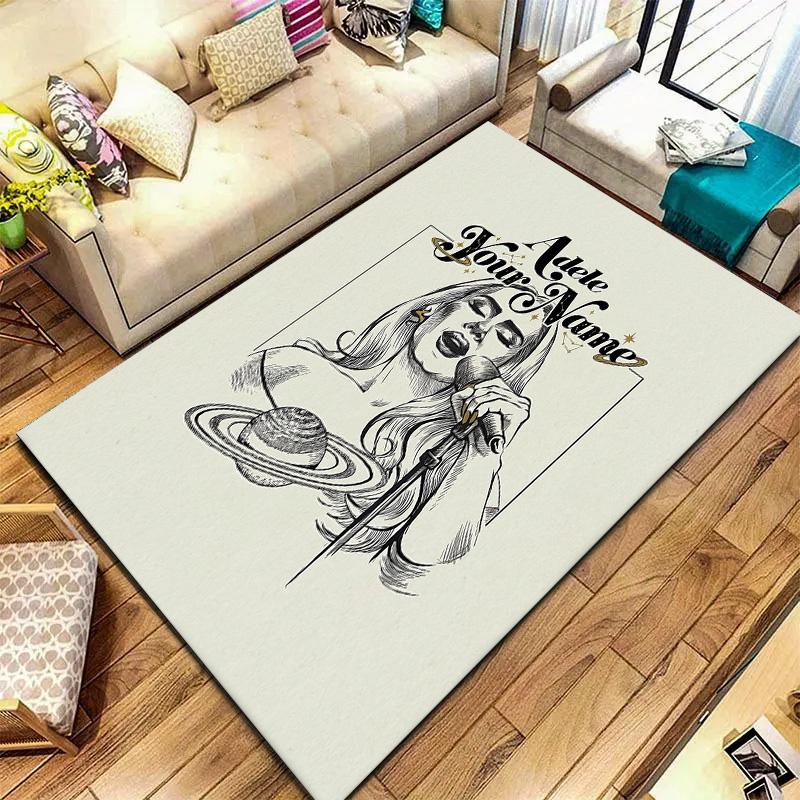 Adele Cosmic Harmony Custom Name Carpet Rug For Living Room Bedroom Home Sofa Decoration Kids Play Nonslip Floor Mat