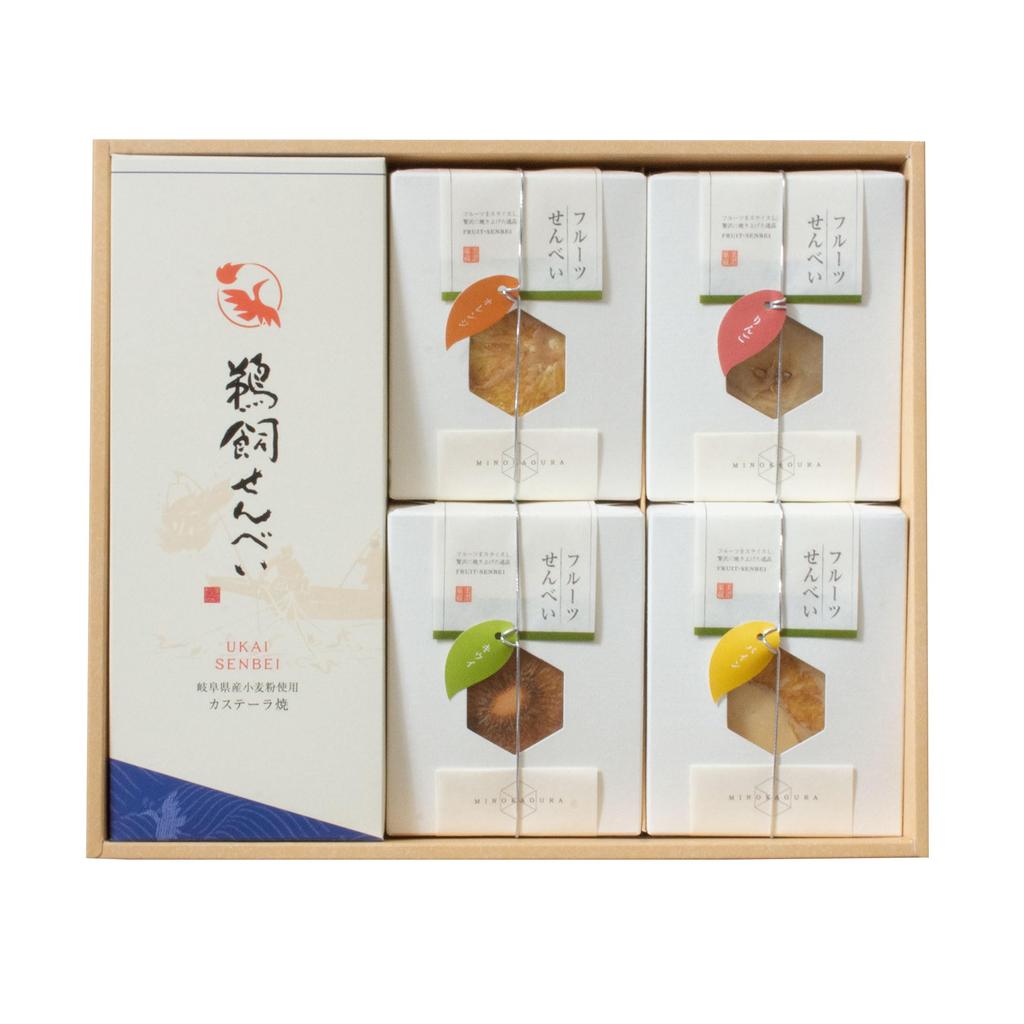 Nagaraen Ukai Senbei Rice 12 Kagura Set (Crab Crackers) pieces/Mino 4-flavor (gift)