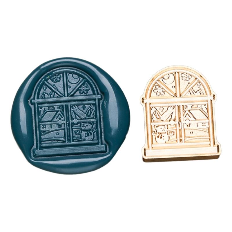 Vintage Stamp Head for Seal Letter Envelope Wedding Invitations Christmas Card Decoration, Christmas Embossed Seal Stamp