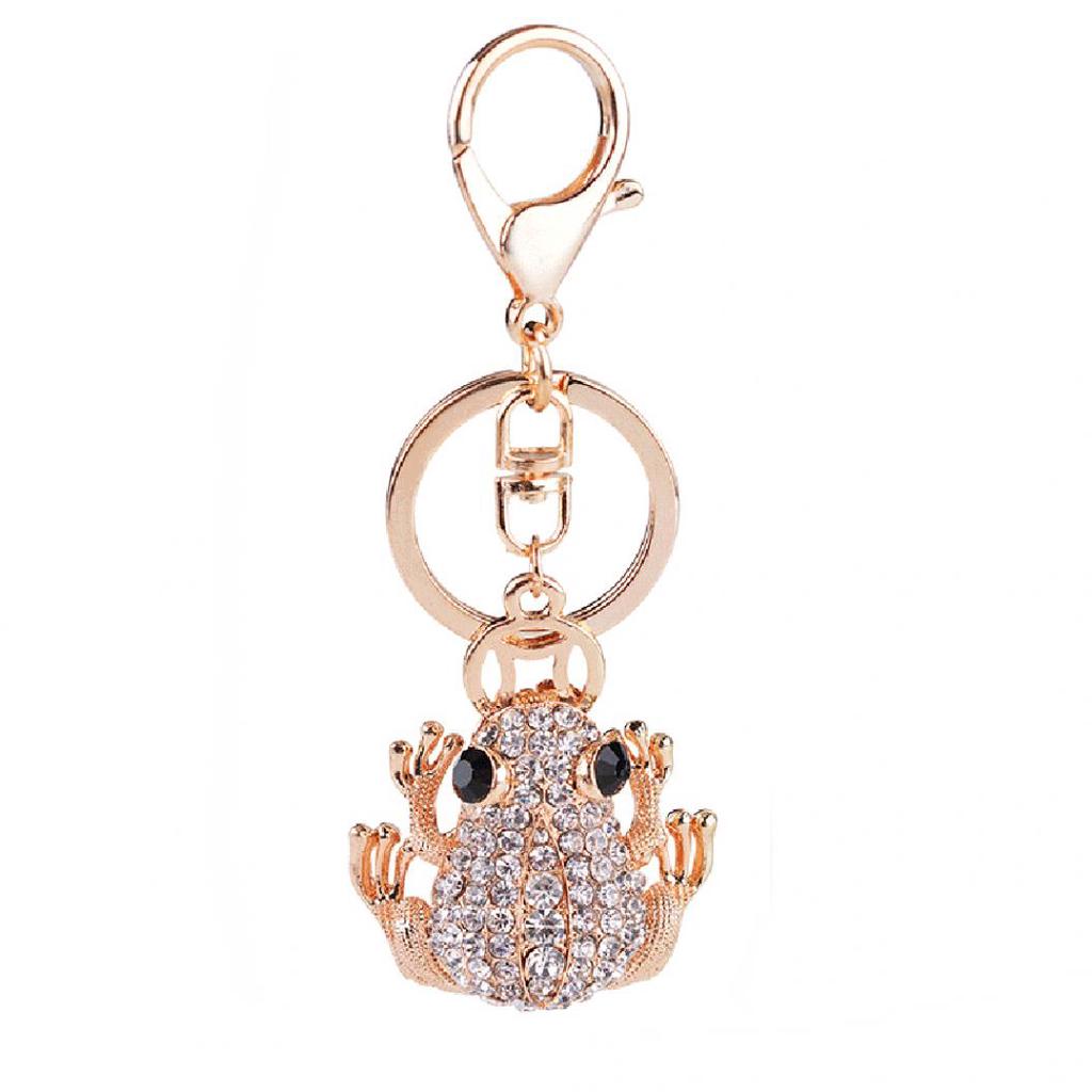 Cute Glitter Rhinestone Frog Animal Keyring Car Handbag Accessory Keychain Gift