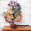 Seven Chakra Crystals and 300 Beads Gemstones Tree Showpiece for Good Luck Home Decor Item Bonsai Money Tree Plant Gift Item Figurine