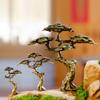 Mini Welcome Pine Miniature Figurine Copper Tree Decor for Bonsai Tree Statues