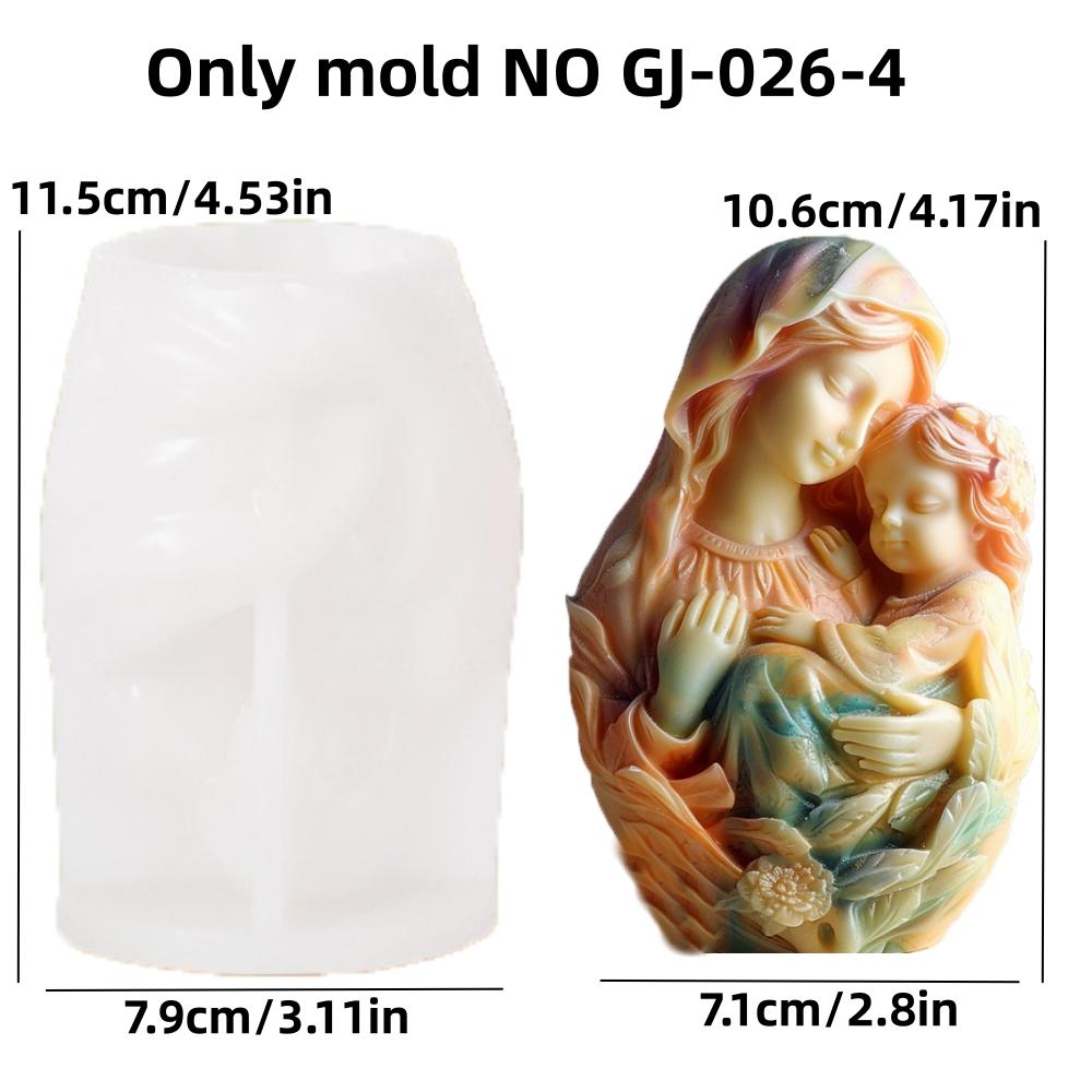 3D Дева Мария Богиня Обнимающая Мальчика Силиконовая Форма Подарок на День Матери День Благодарения Сердце Ангел Бетон Цемент Гипс Формы