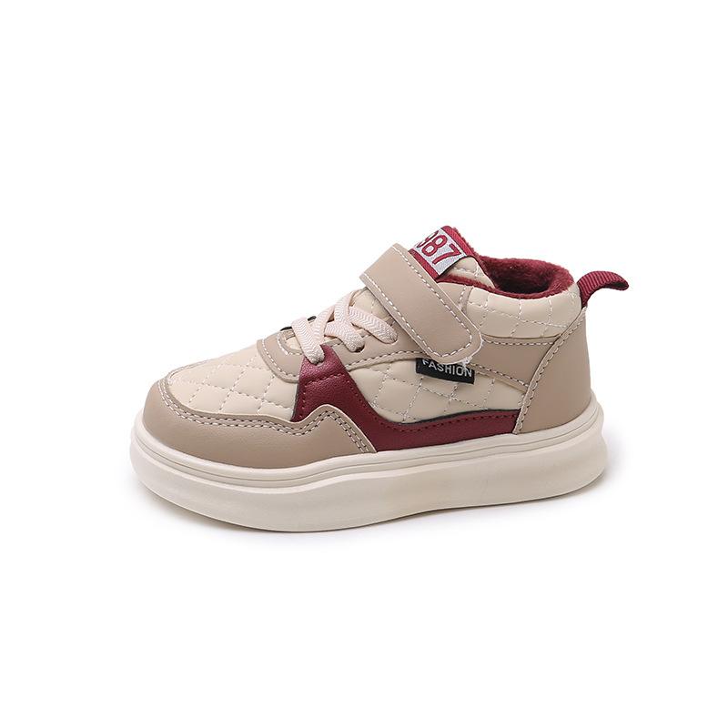 Детская обувь бархатная осень и зима новая мальчики две хлопковые туфли девочки малыш высокие кеды детские спортивные туфли