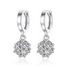 Earrings Elegant Love Window Silver Plated Cube Block Six Diamond Zircon Earrings for Women Thin-Looking Earrings