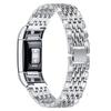 2 Rows Fashionable Rhinestones Decor Replacement Metal Watchband Wrist Strap for Fitbit Charge 2/Charge 2 HR