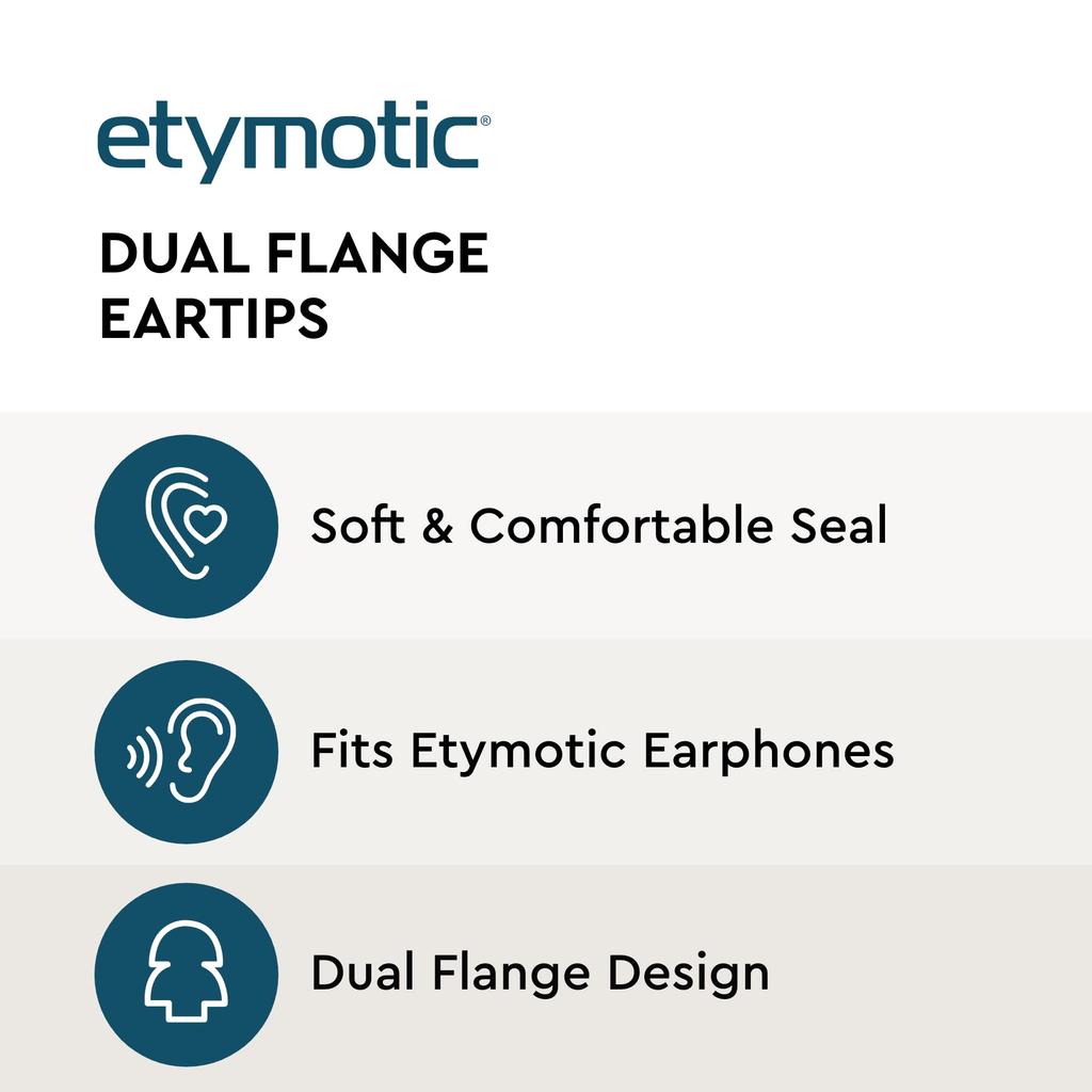 Etymotic 2-Flange Eartips, Medium (3 Pairs)