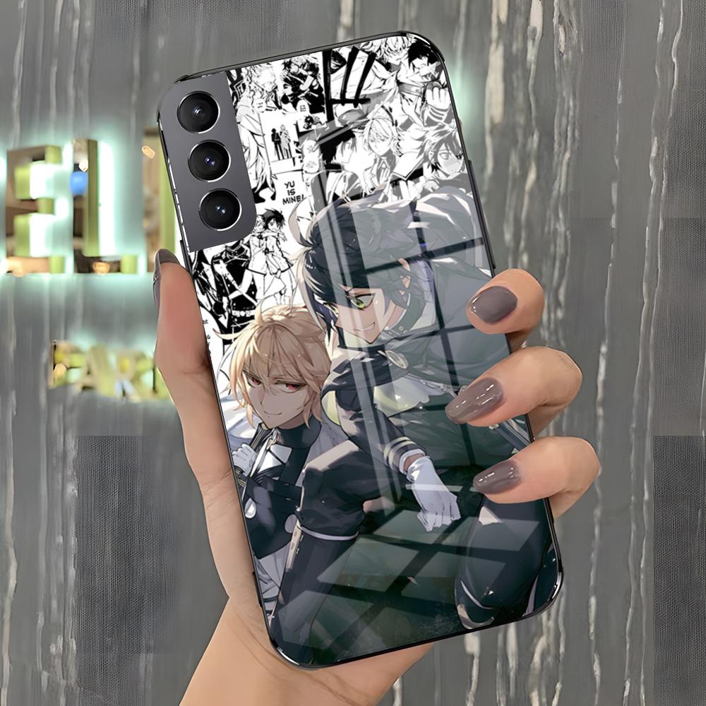 Чехол для телефона Аниме Серафим Конца Для Samsung A25 A13 A33 5G A54 A36 A35 A56 A52 A14 Ударопрочный Стеклянный Чехол