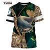 Камуфляж для рыбалки сома, мужская футболка с 3D принтом, крутая летняя повседневная футболка унисекс, подарок для рыбака