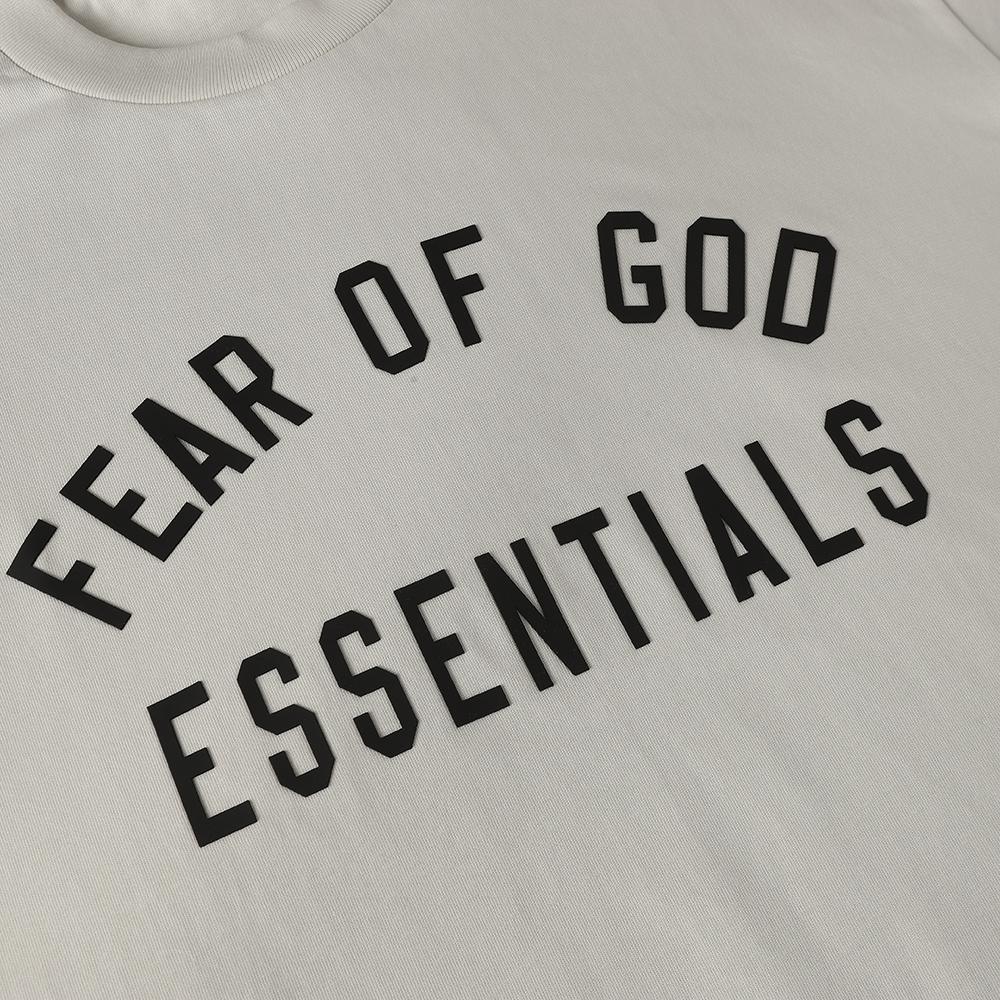 F132 FOG Essentials Свитшот с круглым вырезом с силиконовым логотипом-буквами Повседневный уличный стиль - Унисекс уличный пуловер