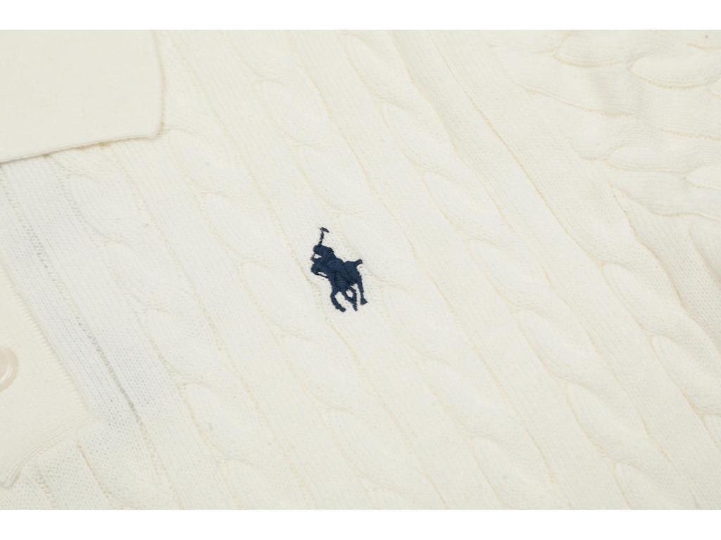 Высококачественный всесезонный классический универсальный вязаный кардиган 25SS с отложным воротником, на двух пуговицах, с вышивкой маленькой лошади, с коротким рукавом