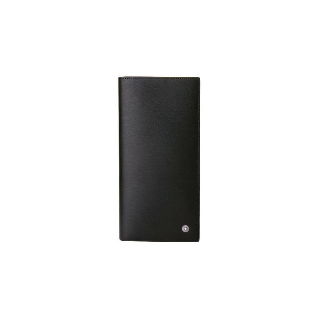 Montblanc Meisterstück Темный узор Печать Двойное сложение Открывающийся Кожаный кошелек Мужской кошелек Черный 8375