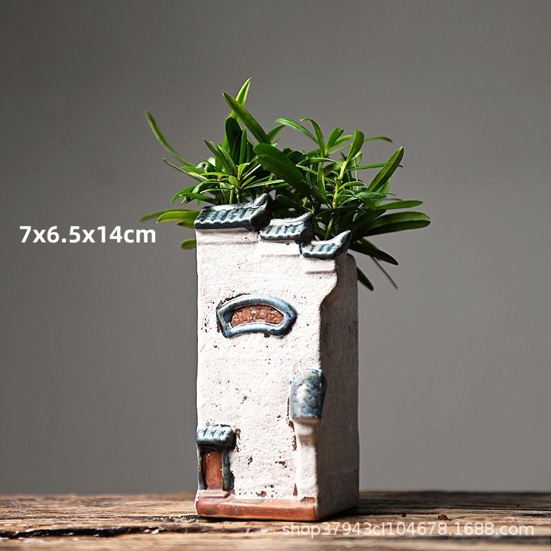 Керамический цветочный горшок в китайском стиле – креативный настольный контейнер для растений
