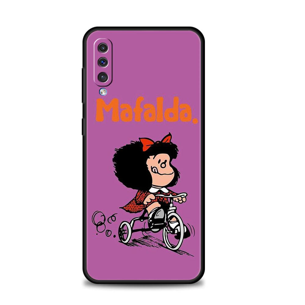 Для Samsung A20e A40 A50 A70 A10s A10 A20s Note 20 Ultra 10 A30 A91 A01 A03 A42 5G M51 A02 Черный Mafalda Girl Phone Funda