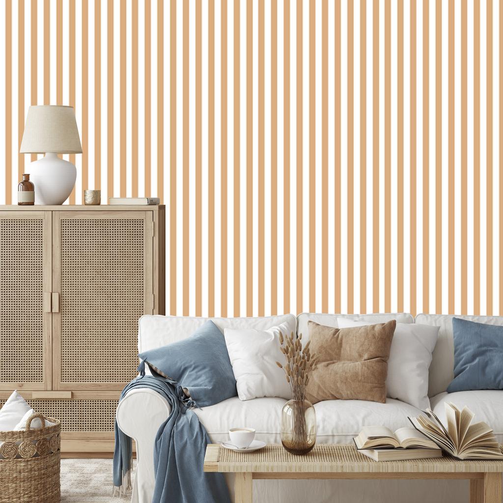 Cream Stripes Wallpaper, Cream Background for Living Room and Bedroom 50x1000