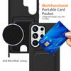For Samsung Galaxy S26 Ultra Case Liquid Silicone Card Holder Back Phone Cover with Lanyard