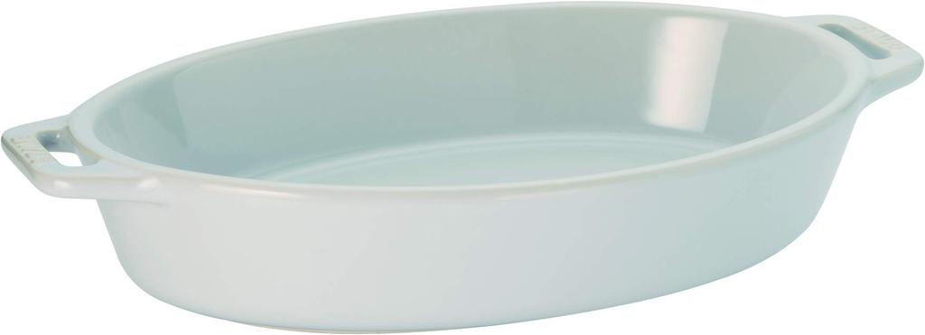 Staub Dish White Ceramic Gratin Dish Oven Microwave Safe Japanese Dish "Oval 23cm" [Authorized Product] 40508-603