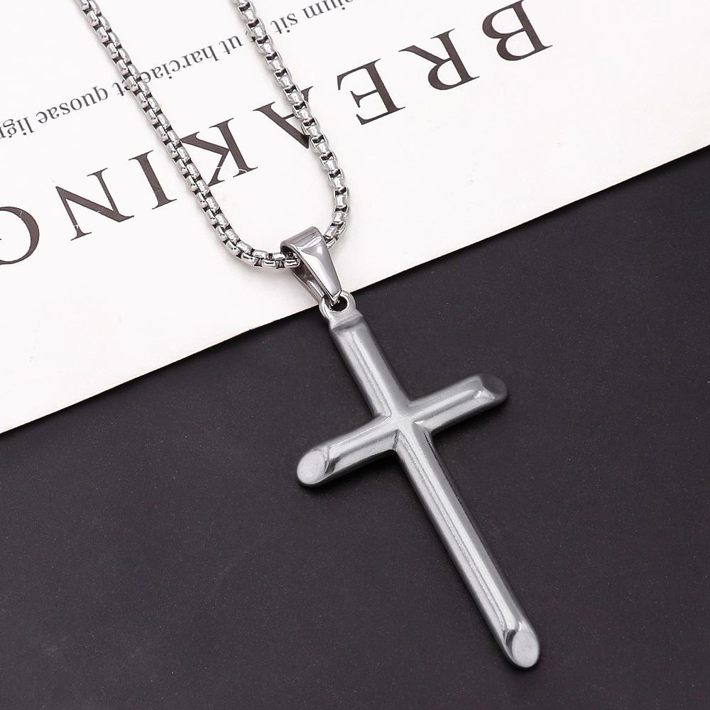 Guangzhou Jewelry Market New Vintage Cross Religion Necklace Chain Flat Snake Chain Chocker Necklace