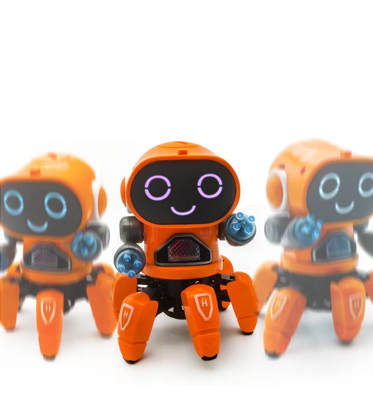 Танцующий робот-игрушка, электрический мультяшный робот с шестью когтями, танцующий музыкальный свет, детская игрушка для мальчиков и девочек в подарок