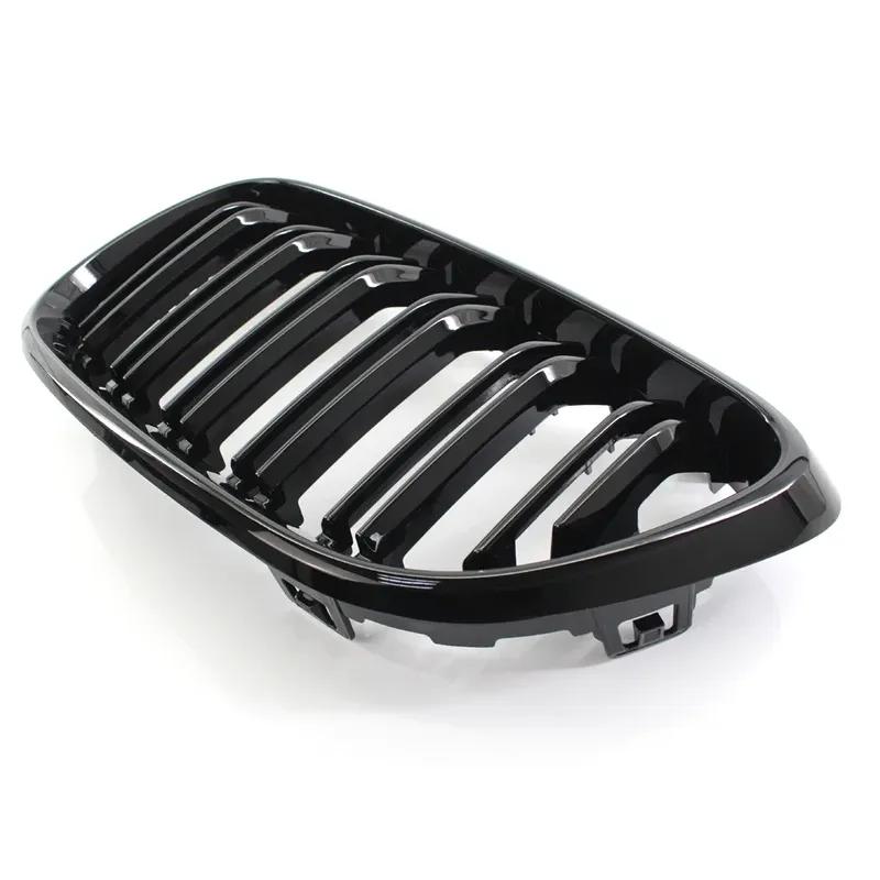 Gloss Black M Color Dual Slat Front Hood Kidney Grilles Grill Compatible For BMW F22 F23 M2 2014-2018 For BMW 225i 218i 220i