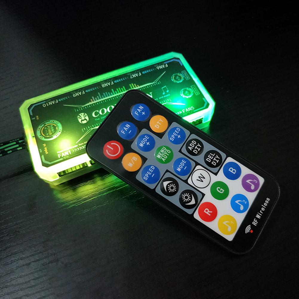 RGB Контроллер Вентиляторов 120мм Корпус Компьютера Охлаждение ПК Шасси Тихий Хаб Вентиляторов Адаптер Видеокарты Радиатор Водяного Охлаждения