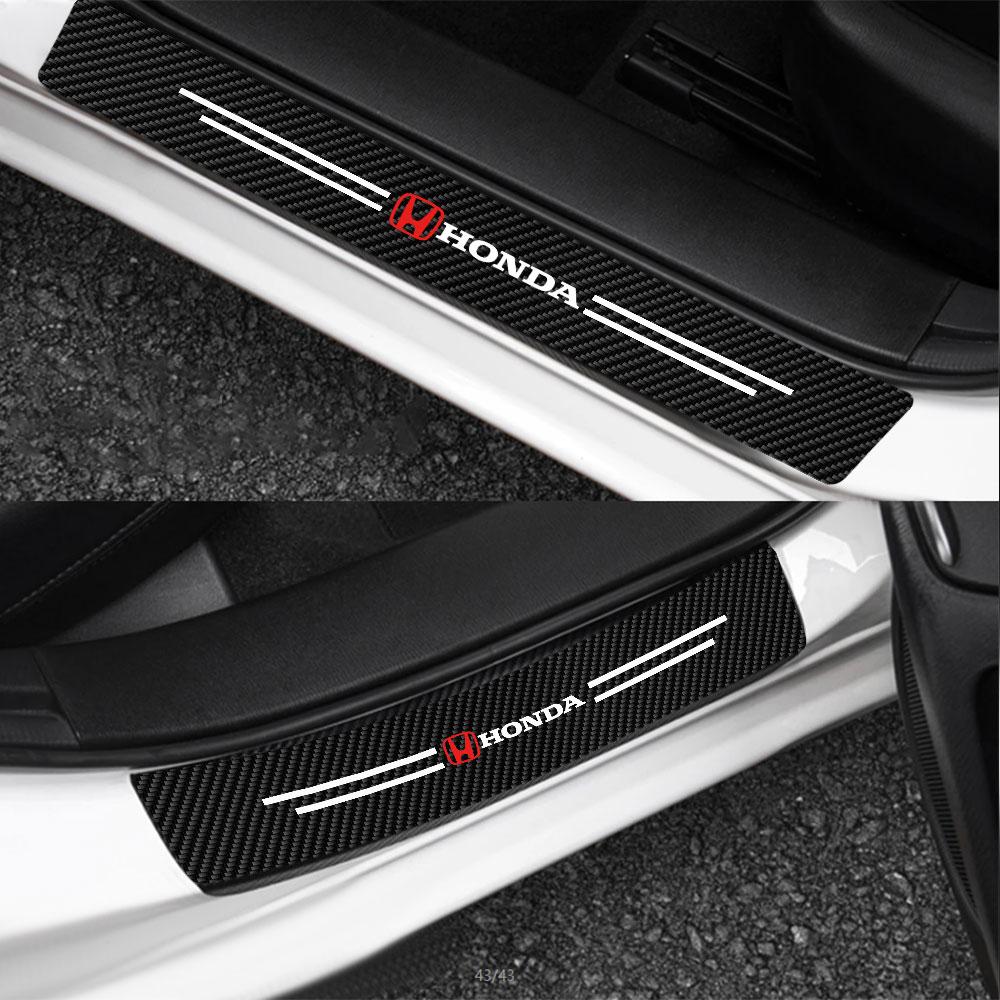 ZMJ4 4PC Car Door Sill Anti-scratch Protective Sticker For Honda Civic 10th 11th Gen Hrv Jazz City Fit Accord Crv Odyssey CBR VTX VFR