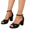 Summer New Versatile One-word Buckle with Open-toed Sandals Women's Thick Heels Daily Waterproof Table High Heels