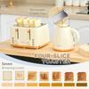 3000W 1.7L Rapid Boil Kettle & 4 Slice Toaster, Kettle and Toaster Set with 7 Browning Controls and Crumb Tray, Beige