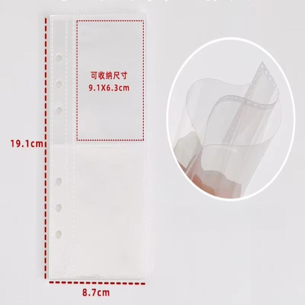 6-Hole Narrow PVC Notebook Cover A6 Flip Cover Postcards Binder Collect Book Organizer