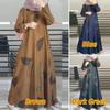 Elegant 2024 Middle Eastern Long Sleeve Round Neck Robe Dress